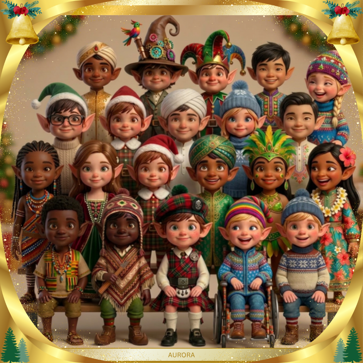 Picture featuring all of the kids in the Aurora Class sitting together.